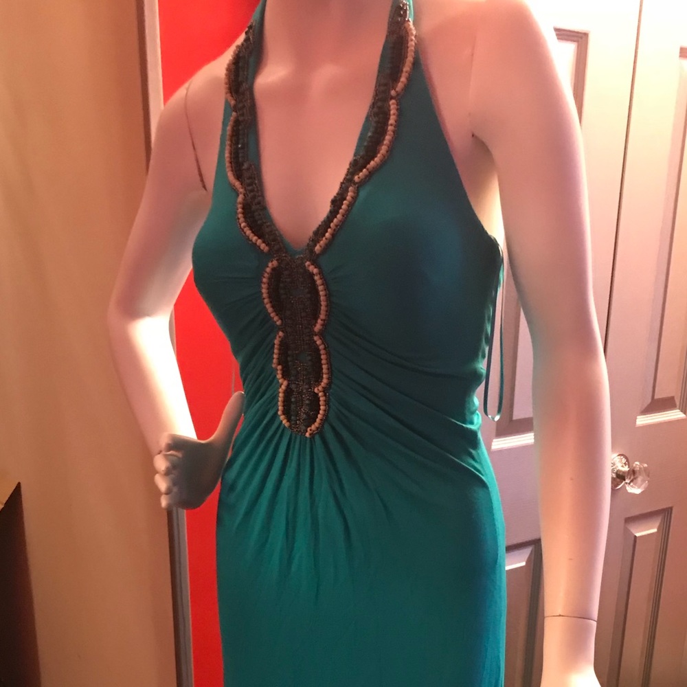 Cache teal maxi dress